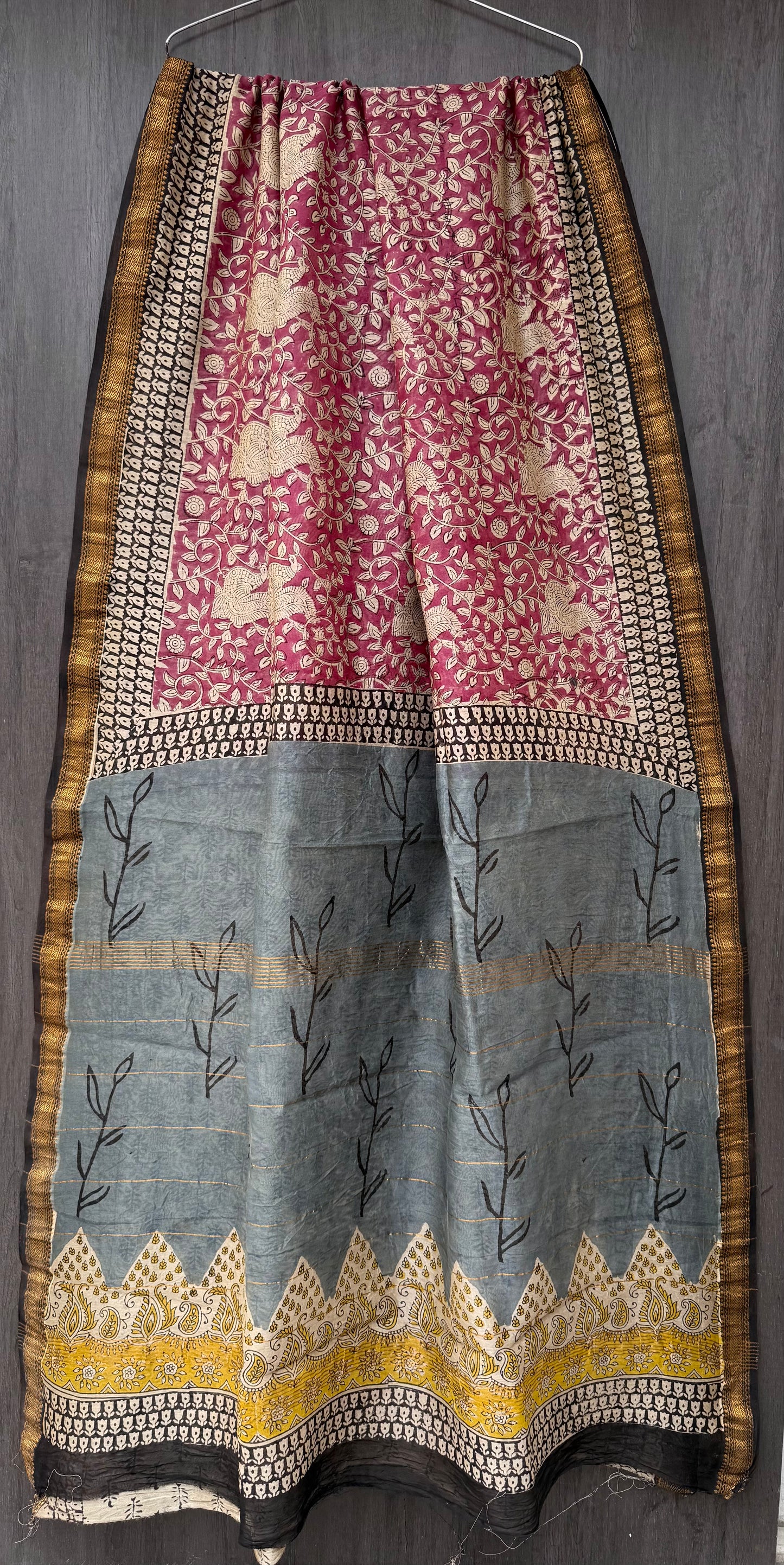 “Vanika – Handblock Printed Maheshwari Silk Saree”