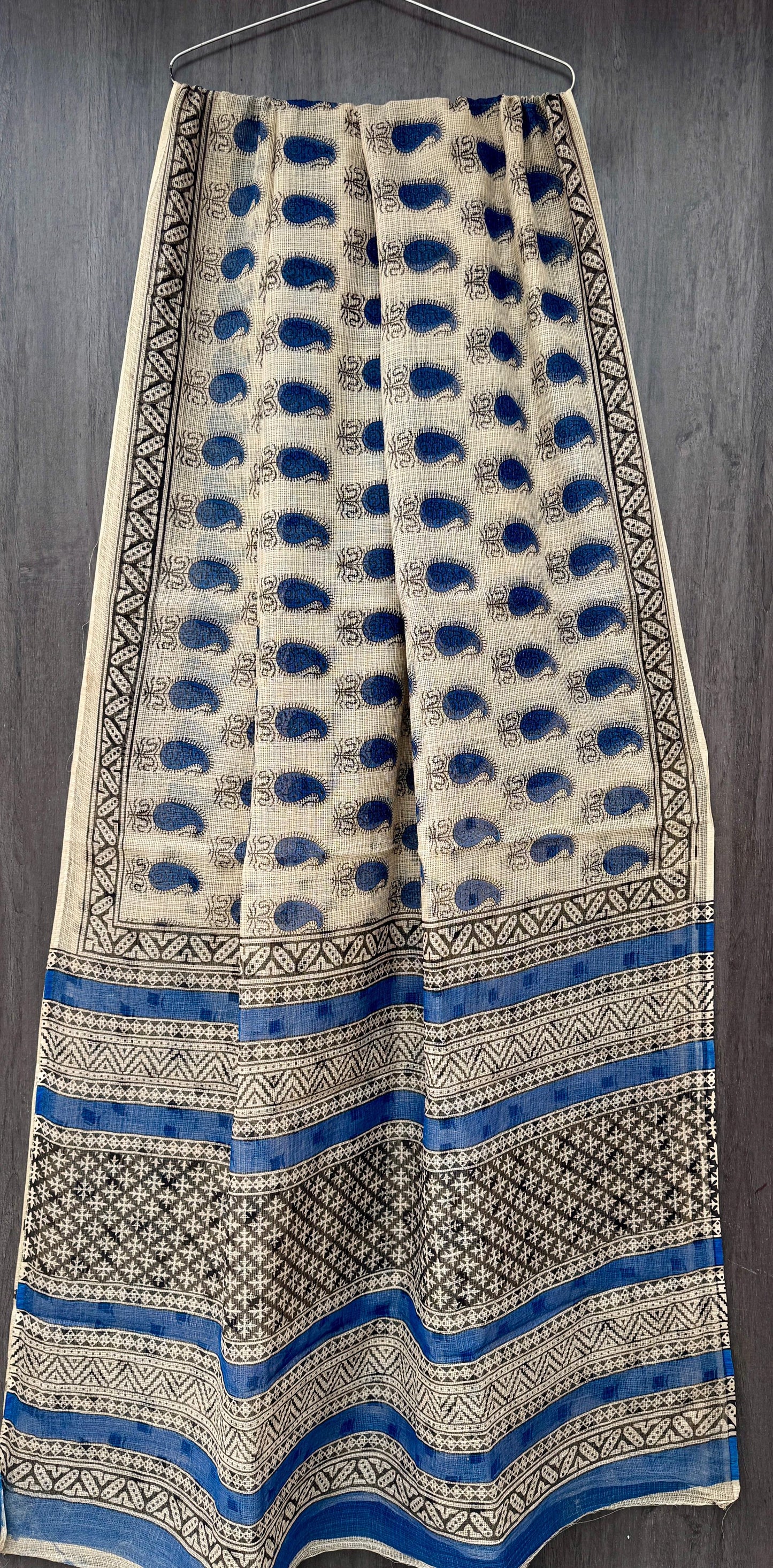 “Neelika” – Indigo Paisley Kota Doria Saree