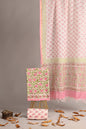 Gulnaar – Pink Handblock Cotton Suit with Kota Doria Dupatta