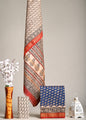 Royal Blue Maheshwari Silk Handblock Printed Suit – Leaf & Floral Harmony