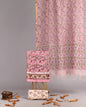 Gulab Vatika – Pink Handblock Cotton Suit with Kota Doria Dupatta