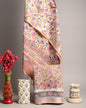 Elegant Floral Embroidered Linen Cotton Suit Set in Soft Pink & Pastel Shades