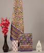 Floral Bloom Handblock Printed Maheshwari Silk Suit Set