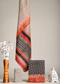 Black & Red Maheshwari Silk Handblock Printed Suit – Bold Chevron & Floral Design