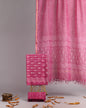 Rani Bandhej – Pink Handblock Cotton Suit with Kota Doria Dupatta