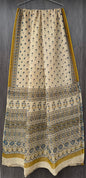 “Varnika” – Beige & Mustard Handblock Kota Doria Saree