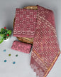 Elegant Maroon Kota Doria Suit with Ikat-Inspired Print