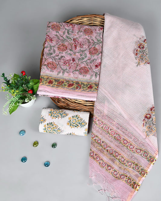 Gulab Baagh – Pink Floral Kota Doria Suit